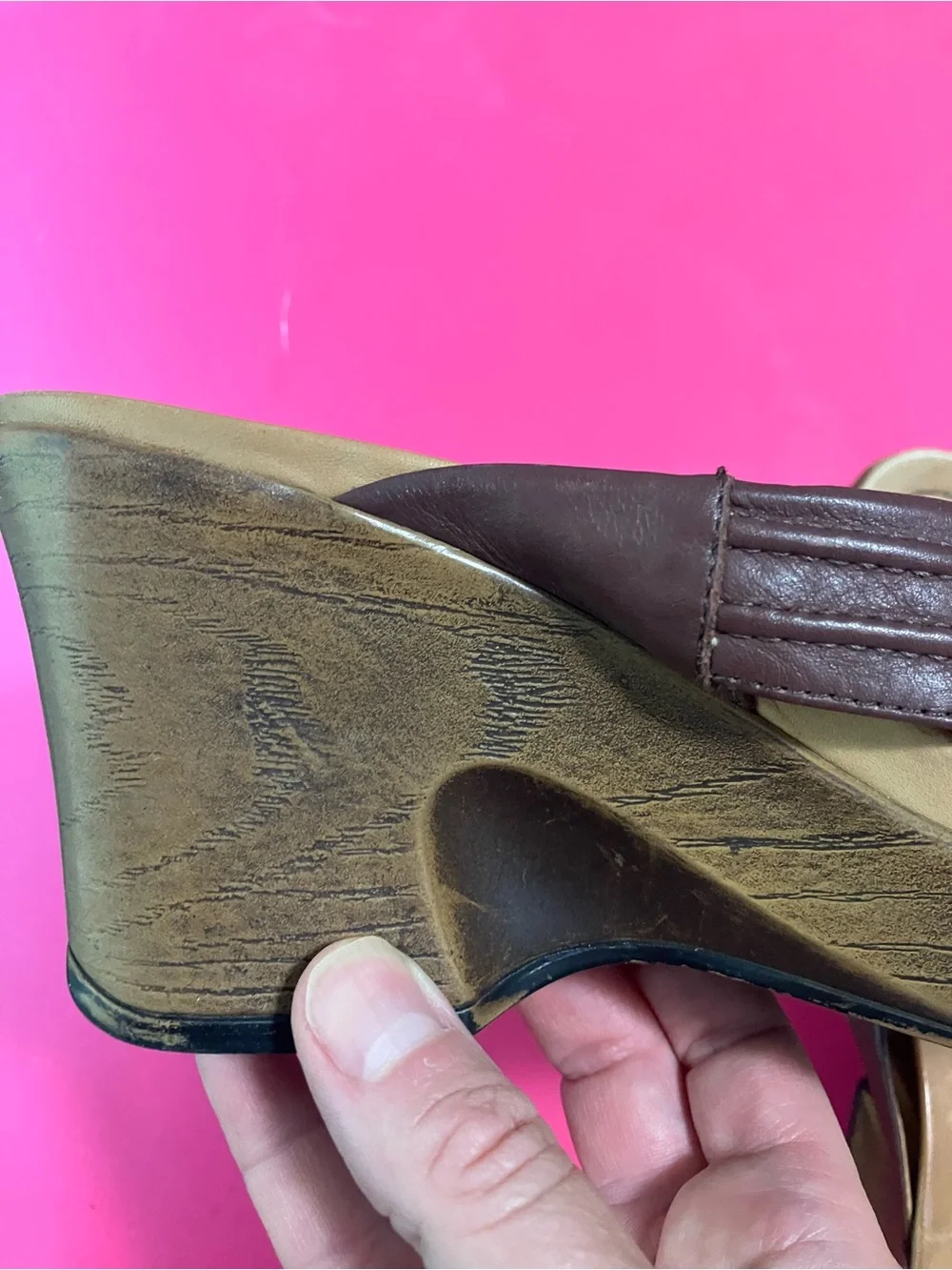 Dansko Brown Leather Crisscross Wedge Sandals - Women EU 38/ US 7.5